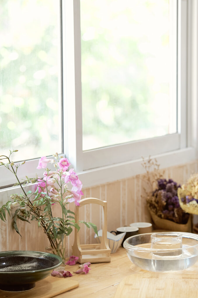 a wooden counter with slider windows houston tx